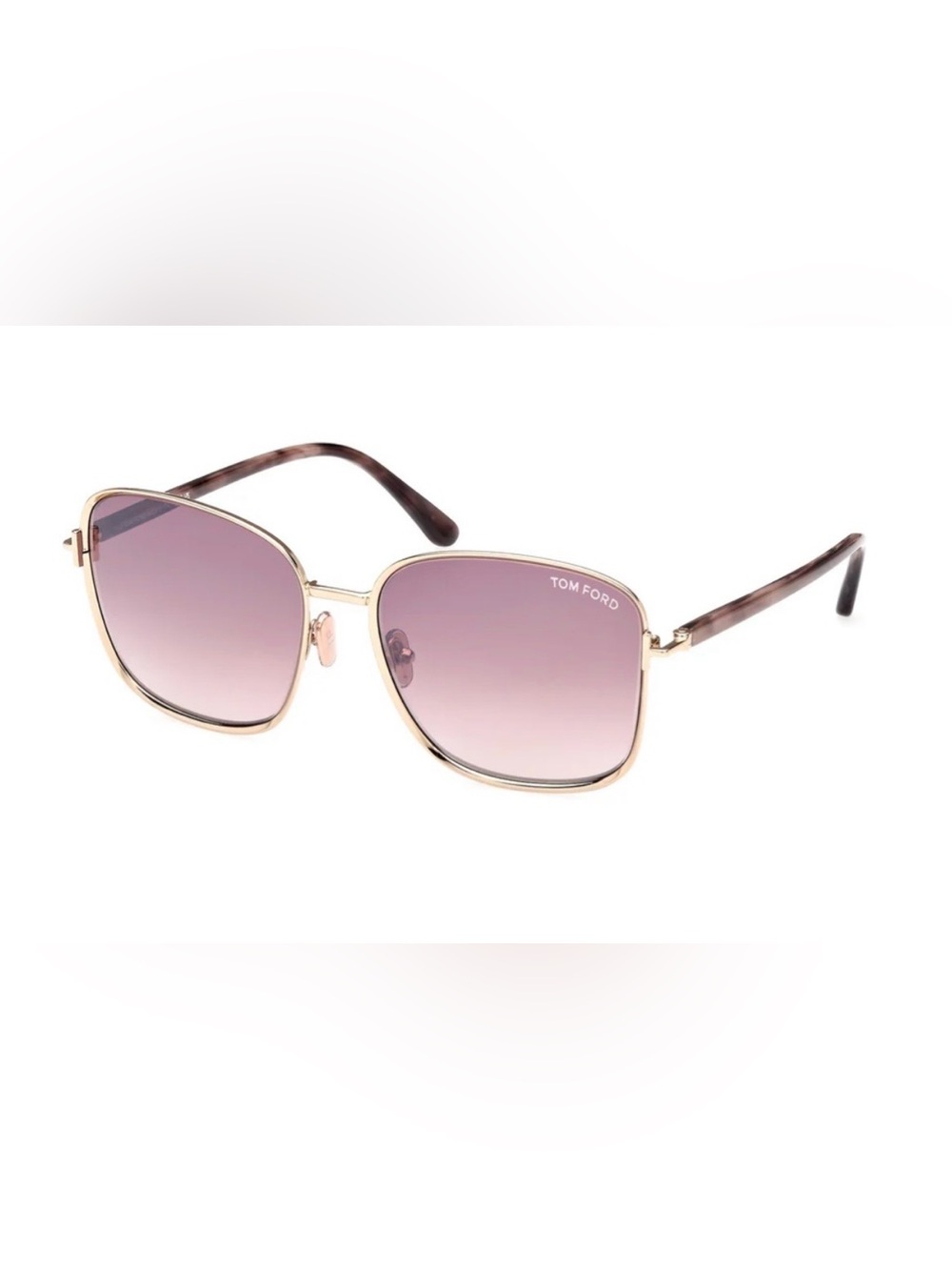 Tom Ford Metal Shiny Rose Smoke Gradient Lenses (NWT)